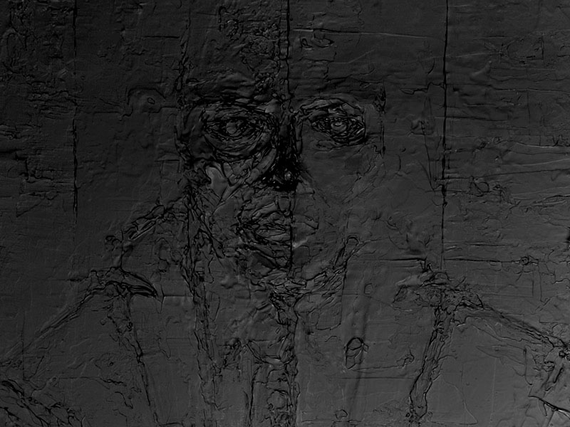 Bruno Cluzel peinture monochrome noir Homme seul 2